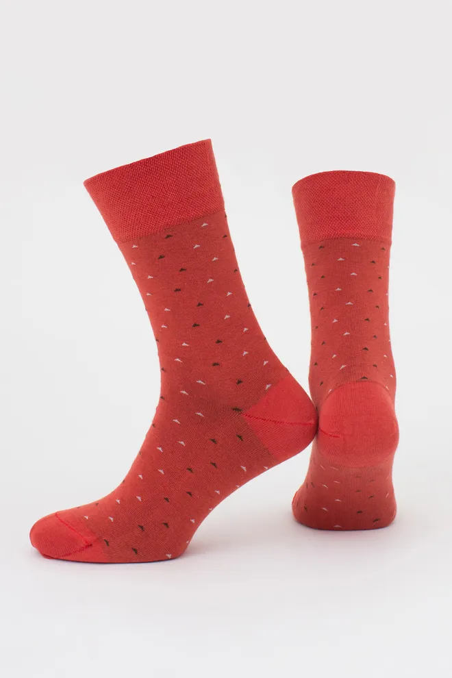 Шкарпетки чоловічі високі з малюнком MS3 BASIC 2401 GIULIA (ceramite), помаранчевий