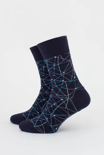 Шкарпетки чоловічі високі з малюнком MS3 BASIC 2402 (navy blazer), синій Шкарпетки чоловічі високі з малюнком MS3 BASIC 2402 (navy blazer), синій