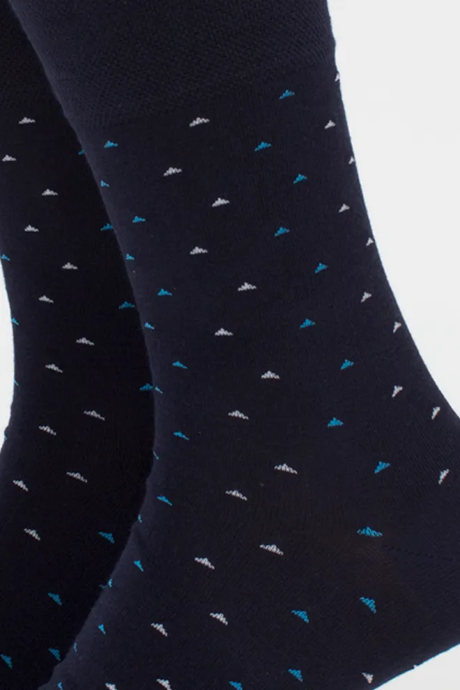 Шкарпетки чоловічі високі з малюнком MS3 BASIC 2401 GIULIA (navy), синій