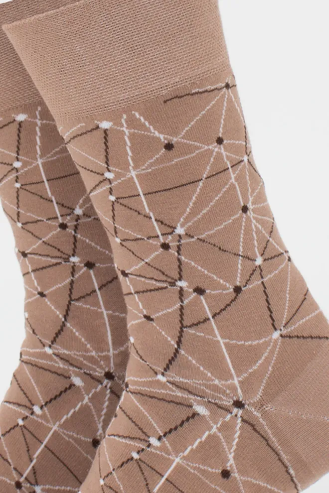 Шкарпетки чоловічі високі з малюнком MS3 BASIC 2402 (chantarel), бежевий