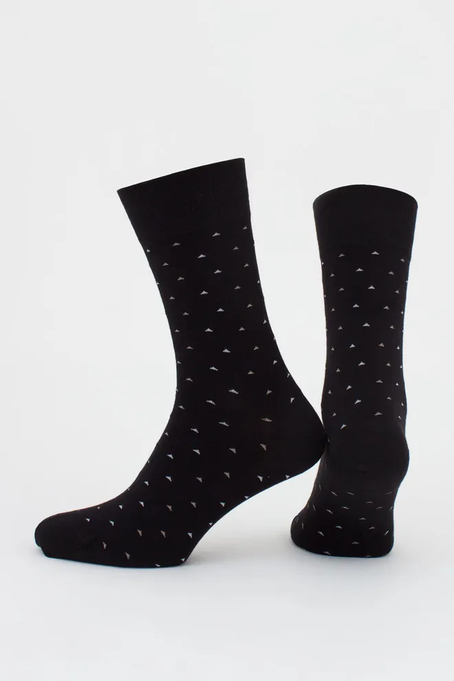 Шкарпетки чоловічі високі з малюнком MS3 BASIC 2401 GIULIA (black), чорний