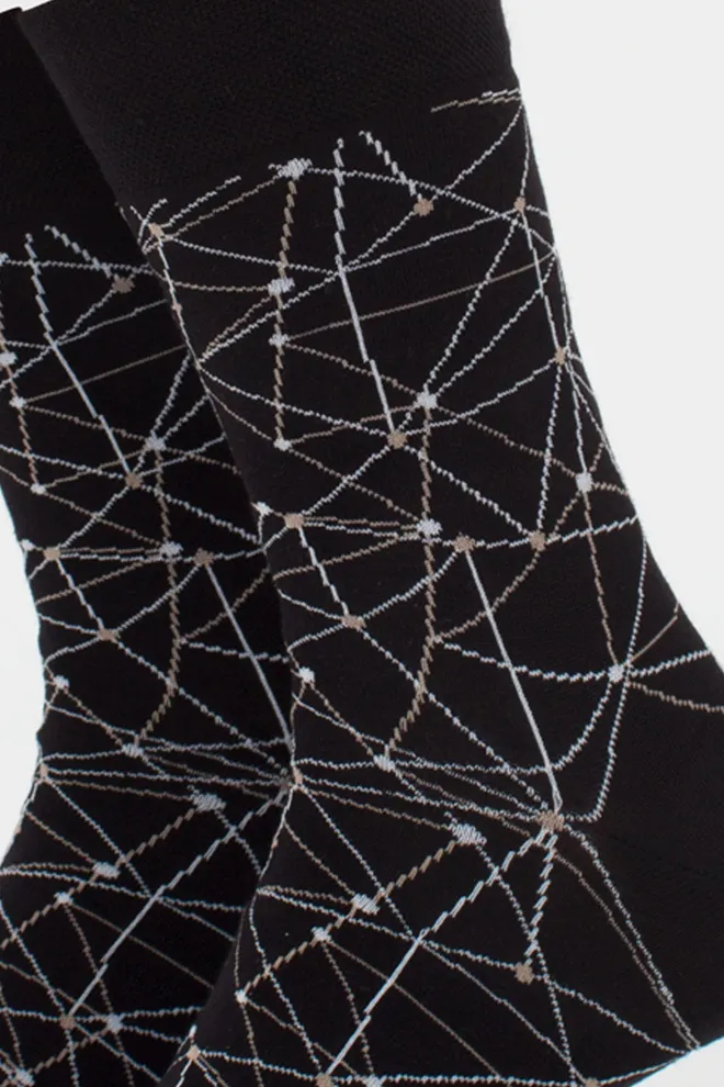 Шкарпетки чоловічі високі з малюнком MS3 BASIC 2402 (black), чорний