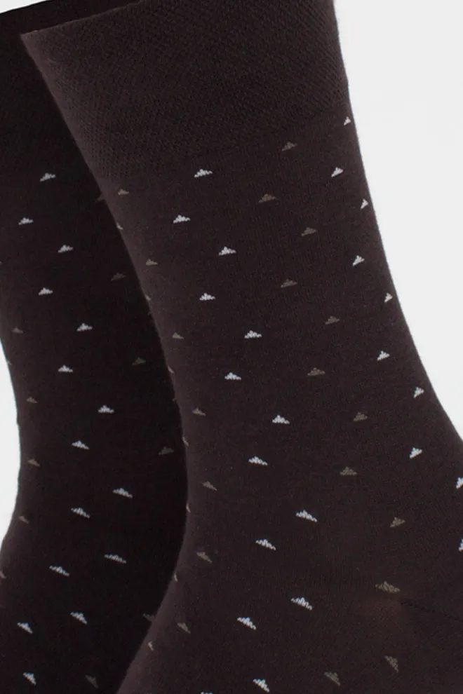 Шкарпетки чоловічі високі з малюнком MS3 BASIC 2401 GIULIA (caffe), коричневий