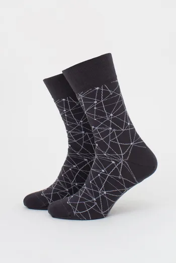 Шкарпетки чоловічі високі з малюнком MS3 BASIC 2402 (iron), сірий Шкарпетки чоловічі високі з малюнком MS3 BASIC 2402 (iron), сірий