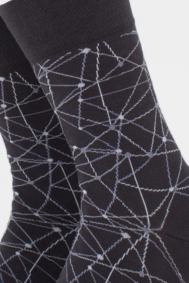 Шкарпетки чоловічі високі з малюнком MS3 BASIC 2402 (iron), сірий