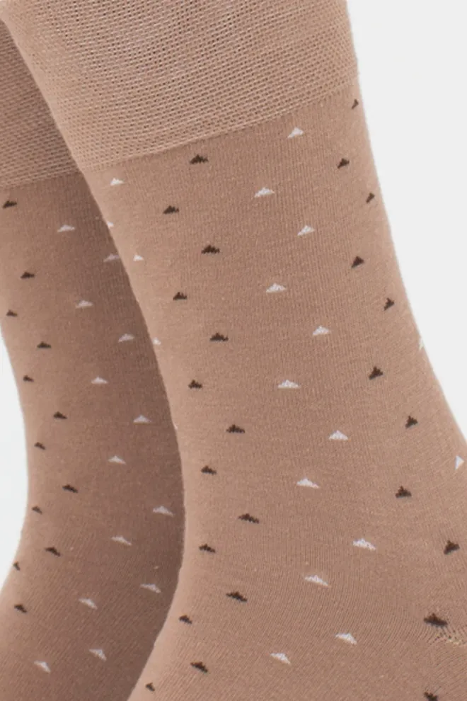 Шкарпетки чоловічі високі з малюнком MS3 BASIC 2401 GIULIA (chantarel), бежевий