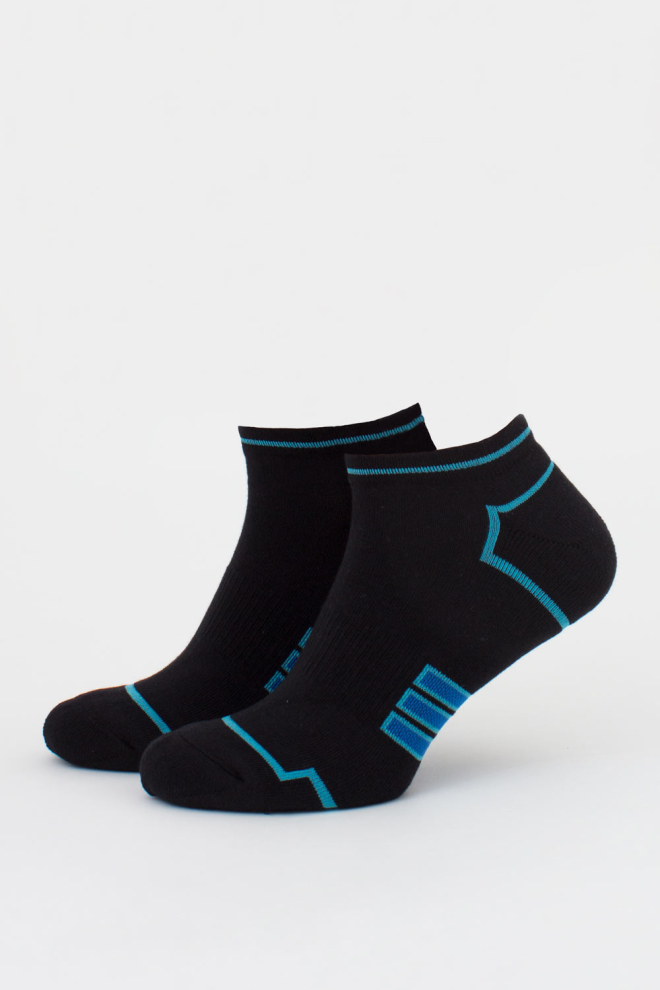 Носки мужские с махровой стопой MS1 TERRY SPORT 005 [MS1C/SpTe-005] Giulia (black/mentol), черный/голубой