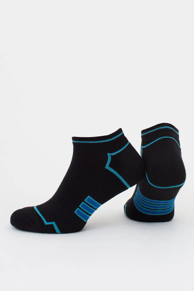 Носки мужские с махровой стопой MS1 TERRY SPORT 005 [MS1C/SpTe-005] Giulia (black/mentol), черный/голубой