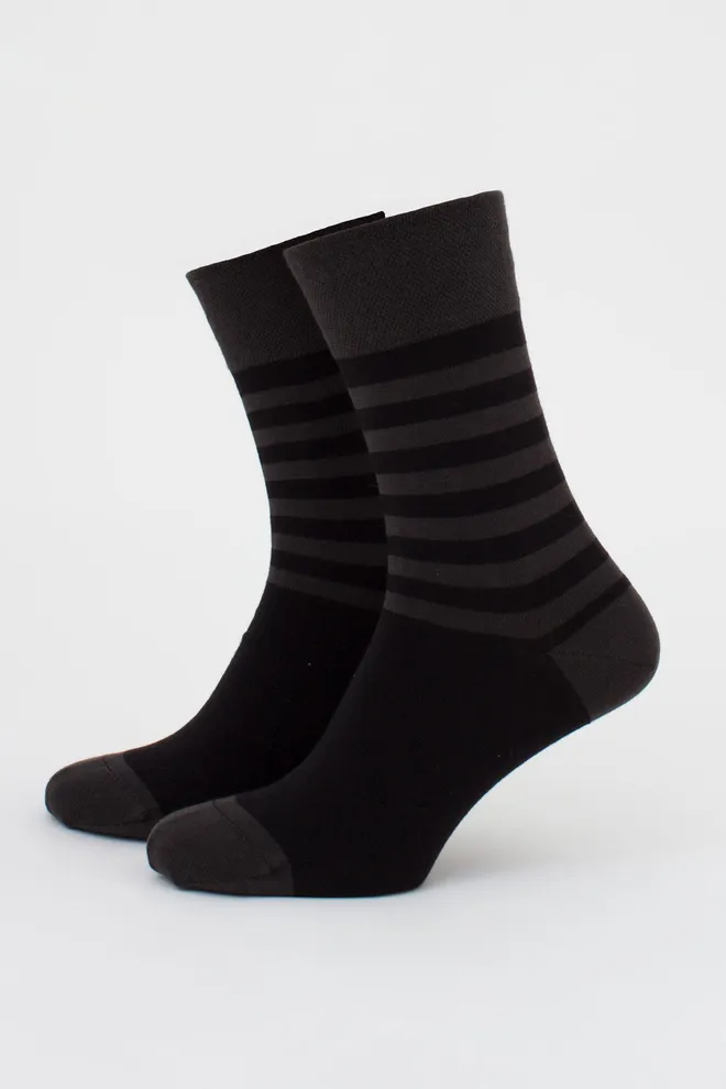 Мужские носки набор из 2 пар (животные и полоски) MS3 FASHION SET 1 (пак х2) Giulia (pirate black/black), черный