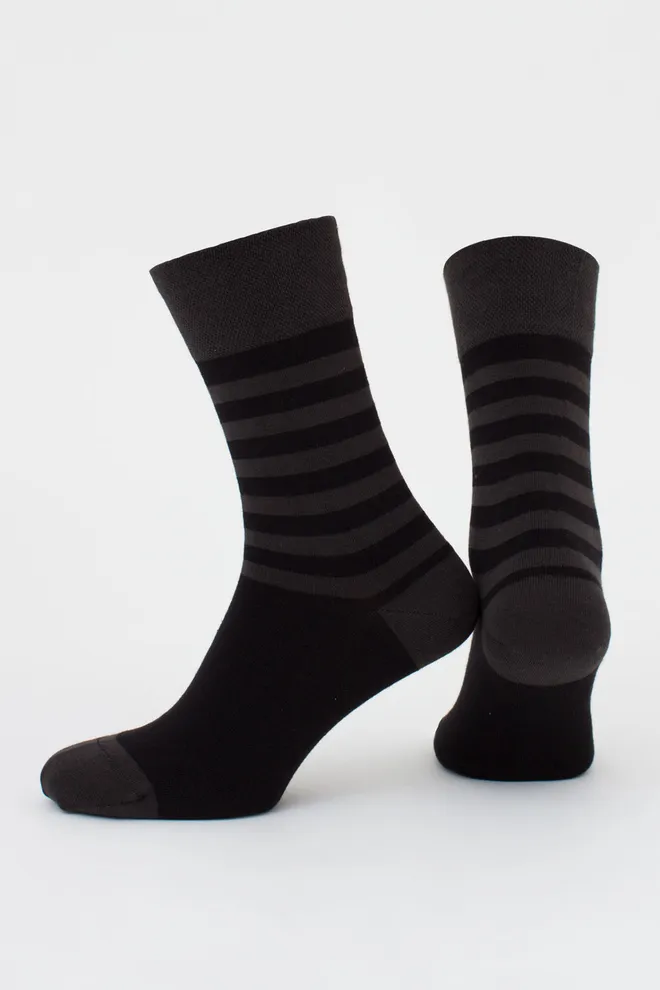 Мужские носки набор из 2 пар (животные и полоски) MS3 FASHION SET 1 (пак х2) Giulia (pirate black/black), черный