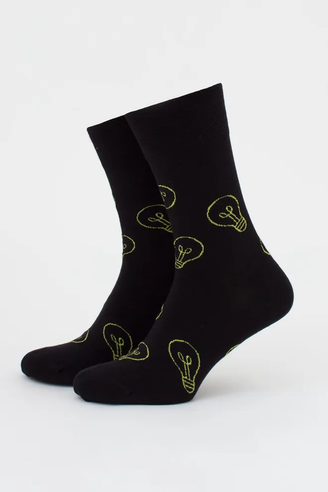 Мужские носки с лампочками, набор из 2 пар MS3 FASHION SET 5 (пак х2) Giulia (black), черный