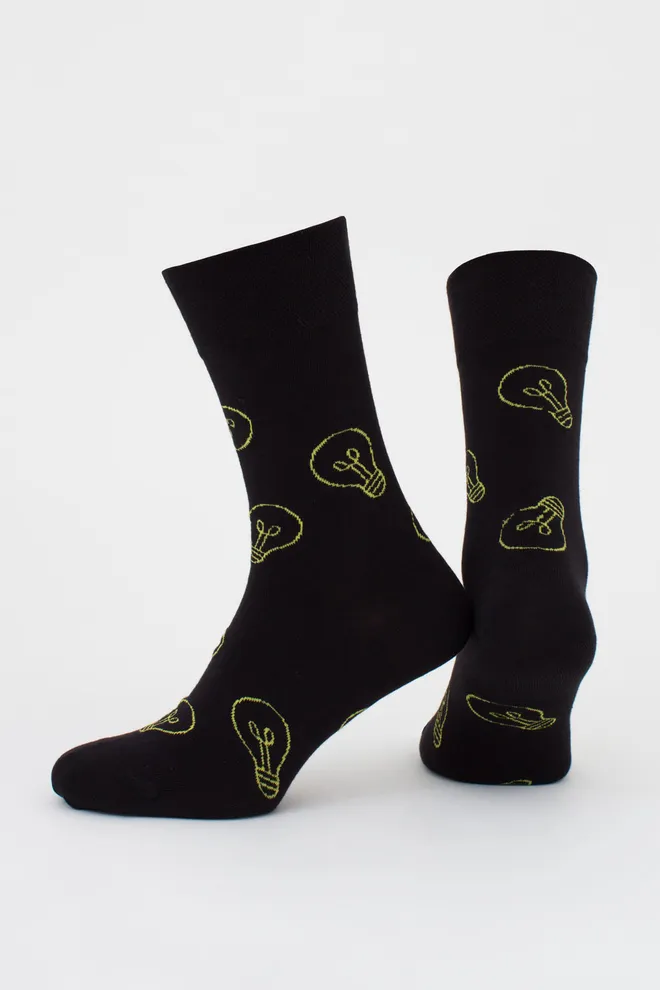 Мужские носки с лампочками, набор из 2 пар MS3 FASHION SET 5 (пак х2) Giulia (black), черный