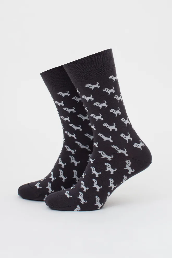 Мужские носки набор из 2 пар (собачки и косточки) MS3 FASHION SET 3 (пак х2) Giulia (iron/light grey melange), серый/светло-серый