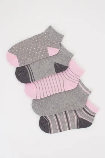 Жіночі шкарпетки набір з 5 пар WS2 SET 6  (pearl/light grey melange/dark grey melange), рожевий/сірий