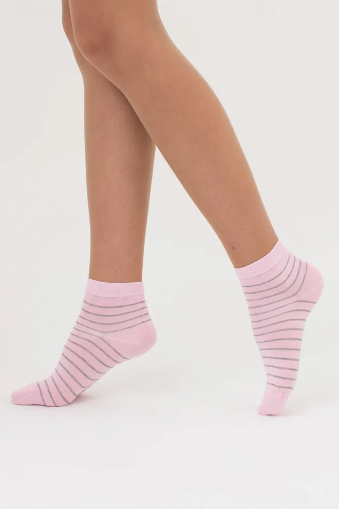 Жіночі шкарпетки набір з 5 пар WS2 SET 6  (pearl/light grey melange/dark grey melange), рожевий/сірий