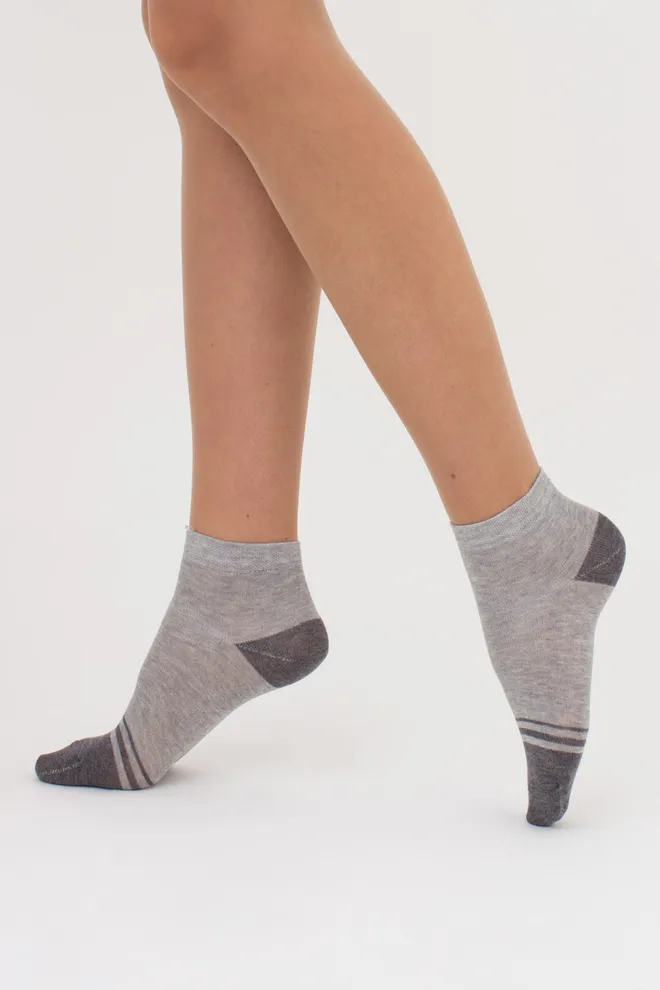 Жіночі шкарпетки набір з 5 пар WS2 SET 6  (pearl/light grey melange/dark grey melange), рожевий/сірий