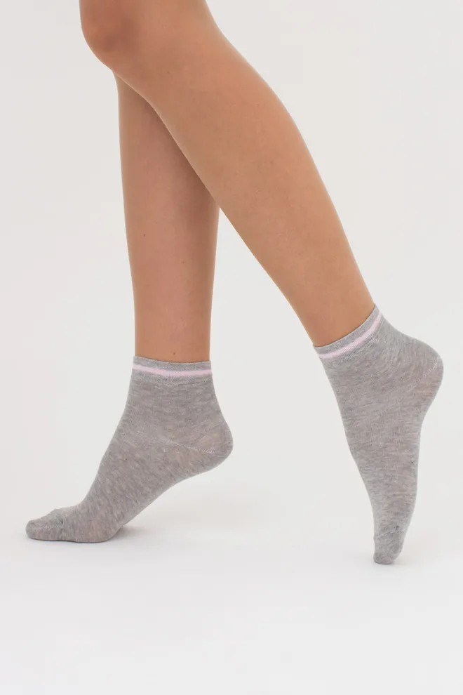 Жіночі шкарпетки набір з 5 пар WS2 SET 6  (pearl/light grey melange/dark grey melange), рожевий/сірий