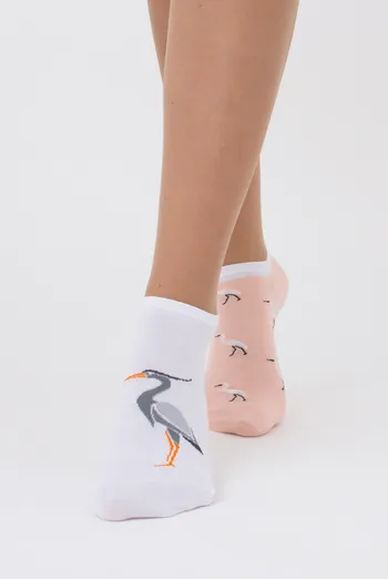 Женские носки набор из 2 пар WS1 FASHION SET 2402 Giulia (peach/white), оранжевый/белый