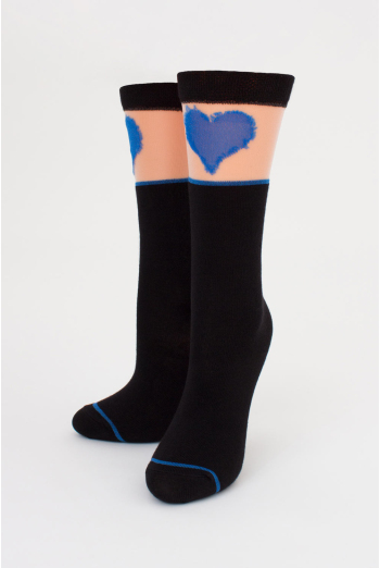 Детские гольфы с сердечком на прозрачной вставке KG1 CRISTAL 007 Giulia (nero/blue), черный/синий Детские гольфы с сердечком на прозрачной вставке KG1 CRISTAL 007 Giulia (nero/blue), черный/синий