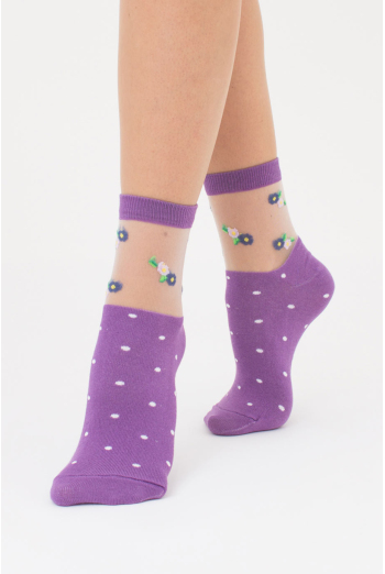 Шкарпетки жіночі з прозорою ниткою WSM-015 Giulia (lavander), фіолетовий Шкарпетки жіночі з прозорою ниткою WSM-015 Giulia (lavander), фіолетовий