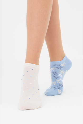 Носки женские 2 пары (горошек и цветочный узор) WS1 FASHION SET 2407 (пак х2) Giulia (baby blue), голубой Носки женские 2 пары (горошек и цветочный узор) WS1 FASHION SET 2407 (пак х2) Giulia (baby blue), голубой
