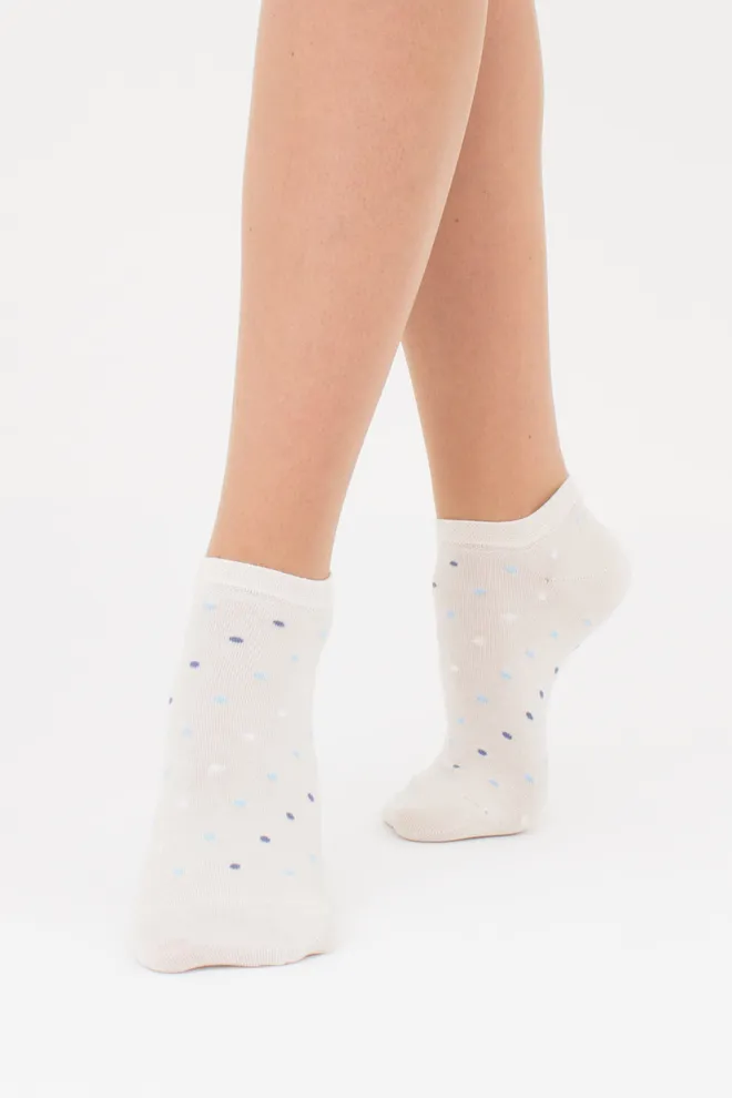 Шкарпетки жіночі 2 пари (горошок і квітковий візерунок) WS1 FASHION SET 2407 (пак х2) Giulia (baby blue), блакитний