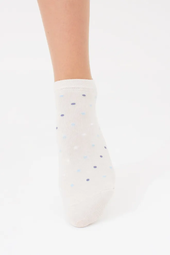 Шкарпетки жіночі 2 пари (горошок і квітковий візерунок) WS1 FASHION SET 2407 (пак х2) Giulia (baby blue), блакитний