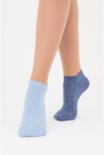 Носки женские с цветочным узором 2 пары WS1 FASHION SET 2406 (пак х2) Giulia (jeans), синий Носки женские с цветочным узором 2 пары WS1 FASHION SET 2406 (пак х2) Giulia (jeans), синий