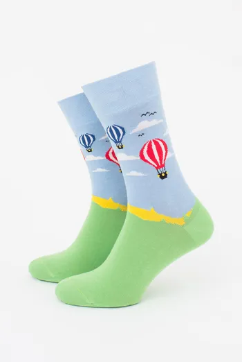 Чоловічі шкарпетки з малюнком повітряних куль MS3 BRIGHT 2406 Giulia (baby blue), блакитний