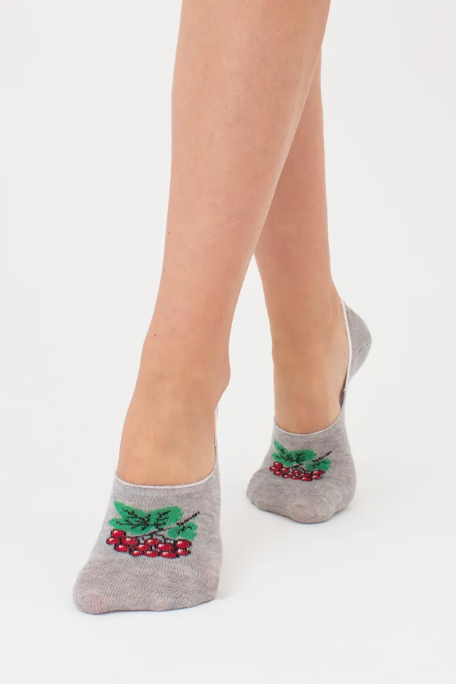 Бавовняні жіночі cлідки з калиною WF1 UKR 2401 Giulia (light grey melange), сірий