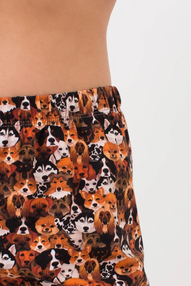 Жіноча піжама зі штанами та кофтою з круглими краями FUNKY DOGS 5340/010 Giulia (creamy beige/dog), бежевий