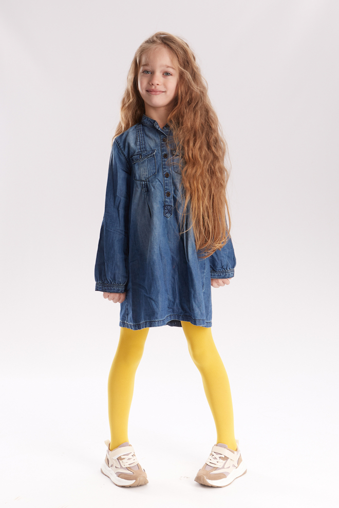 Дитячі однотонні колготки з мікрофібри Betty 80 den Giulia (yellow moon)