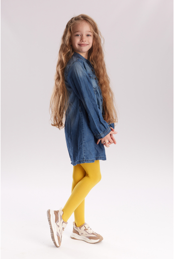 Дитячі однотонні колготки з мікрофібри Betty 80 den Giulia (yellow moon)