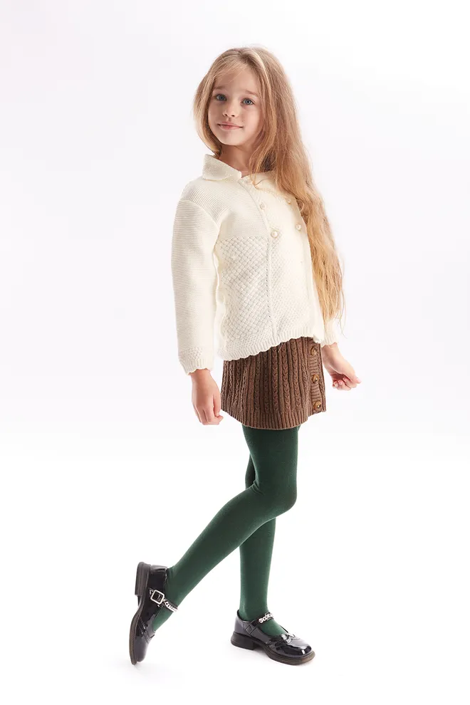 Дитячі бавовняні колготки Enjoy cotton 180 den Giulia (deep green)