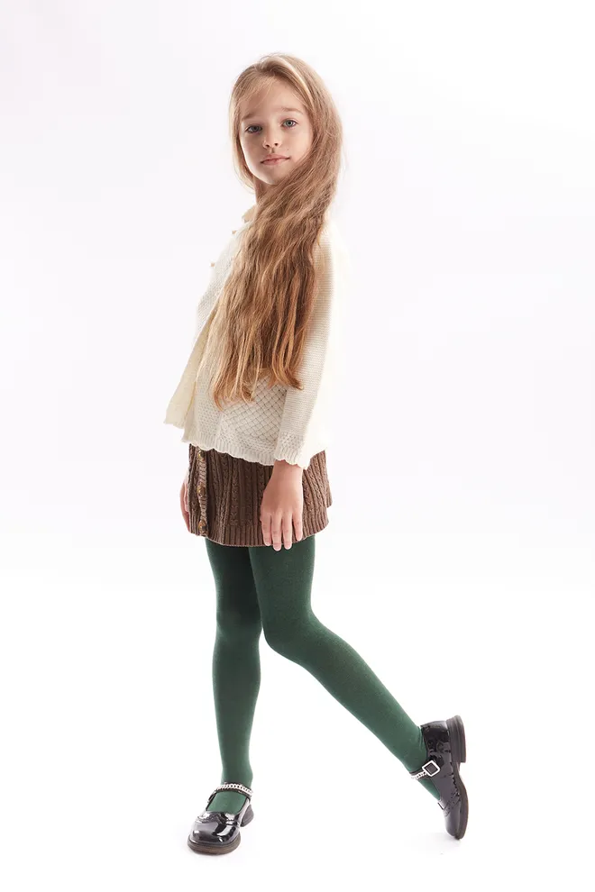 Дитячі бавовняні колготки Enjoy cotton 180 den Giulia (deep green)