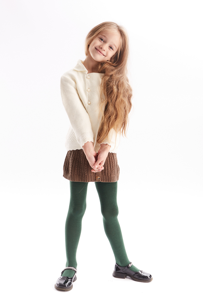 Дитячі бавовняні колготки Enjoy cotton 180 den Giulia (deep green)