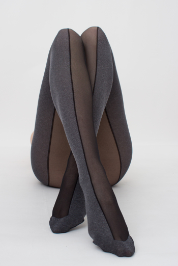 Колготки с геометрическим рисунком Miracle 40 den model 1 Giulia (dark grey melange), серый Колготки с геометрическим рисунком Miracle 40 den model 1 Giulia (dark grey melange), серый