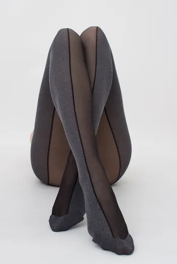 Колготки з геометричним малюнком Miracle 40 den model 1 Giulia (dark grey melange), сірий