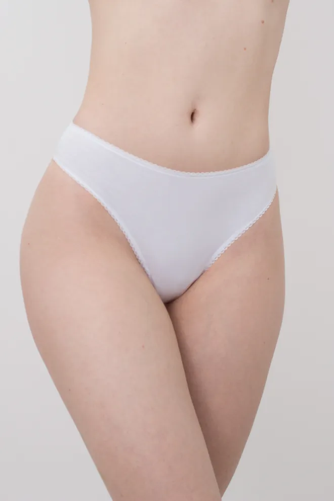 Женские хлопковые трусики стринг Basic 2102/60 Giulia (white)