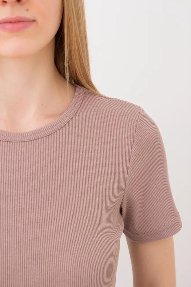 Футболка жіноча в рубчик Rib 4804/010 Giulia (light beige), бежевий
