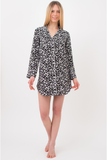 Хлопковое платье-рубашка с узором WILDFLOWERS 8804/040 Giulia (black), черный Хлопковое платье-рубашка с узором WILDFLOWERS 8804/040 Giulia (black), черный