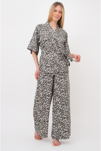 Костюм жіночий жакет і вільні штани WILDFLOWERS 5601/040 Giulia (khaki), зелений Костюм жіночий жакет і вільні штани WILDFLOWERS 5601/040 Giulia (khaki), зелений