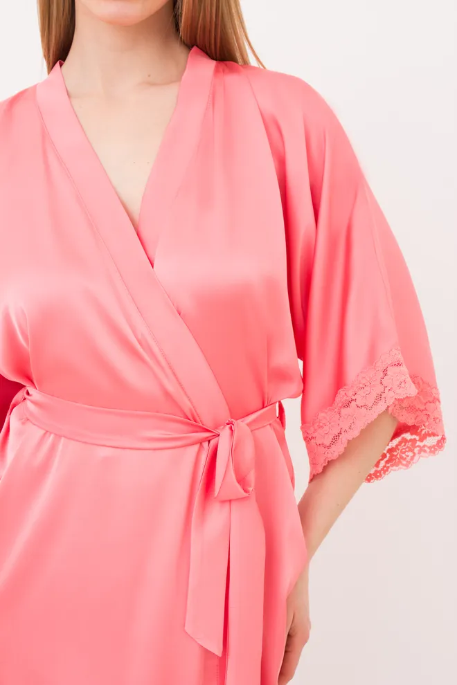 Халат жіночий на запа́х Helena 7214/051 Giulia (coral), рожевий