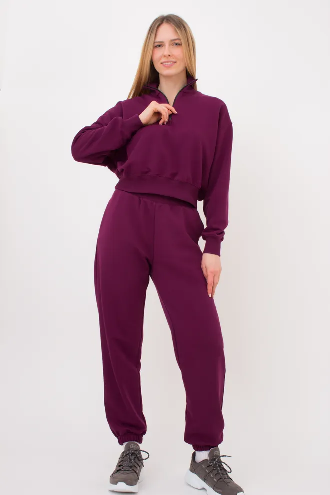 Світшот на блискавці із тринитки STREET STYLE 4416/160 (magenta purple), фіолетовий
