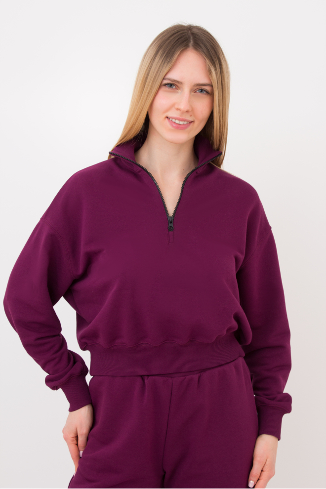 Світшот на блискавці із тринитки STREET STYLE 4416/160 (magenta purple), фіолетовий