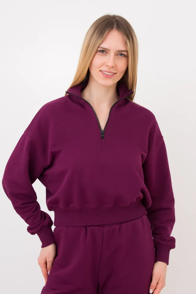 Світшот на блискавці із тринитки STREET STYLE 4416/160 (magenta purple), фіолетовий