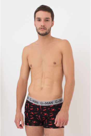 Чоловічі труси боксери G-man print 20401/60 Giulia (black/peppers), чорний