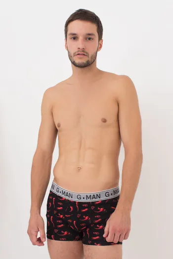 Мужские трусы боксеры G-man print 20401/60 Giulia (black/peppers), черный