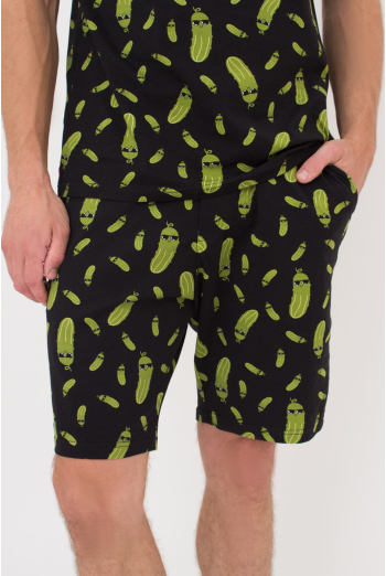 Чоловічі шорти з принтом огірки COUNTRY PRINT 9002/010 Giulia (black/cucumbers), чорний Чоловічі шорти з принтом огірки COUNTRY PRINT 9002/010 Giulia (black/cucumbers), чорний