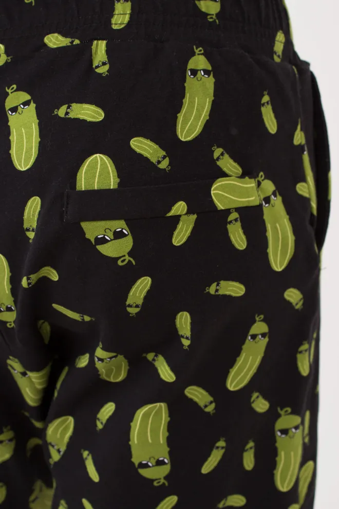 Чоловічі шорти з принтом огірки COUNTRY PRINT 9002/010 Giulia (black/cucumbers), чорний